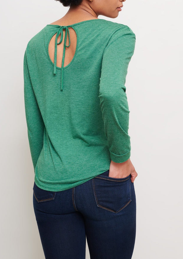 green-keyhole-back-long-sleeve-tee-sustainable-wicking-cooling-cucumber-clothing