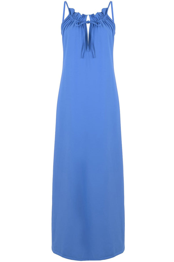 ruffle-dress-blue-strappy-sustainable-wicking-cooling-cucumberclothing