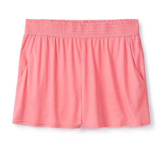 shirred-shorts-pink-37.5technology-volcanic-mineral-fabric-cooling-breathable-cucumber-clothing