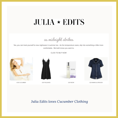 julia edits cucumber clothign