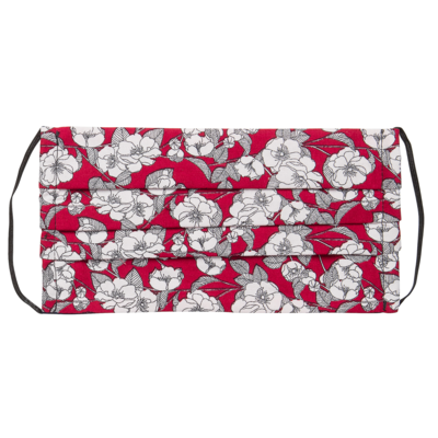 Red Floral Mask - breathable, reusable flyweight jersey mask. For every one bought, one will be donated.