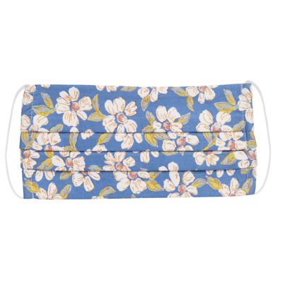 Dark Blue Floral Mask - breathable, reusable flyweight jersey mask. For every one bought, one will be donated.