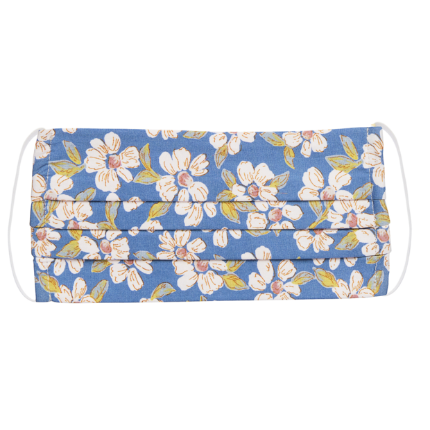 Dark Blue Floral Mask - breathable, reusable flyweight jersey mask. For every one bought, one will be donated.