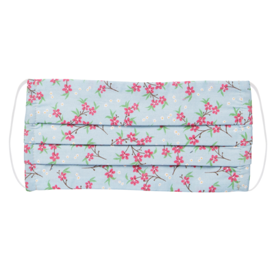 Light Blue Floral Masks - breathable, reusable flyweight jersey mask. For every one bought, one will be donated.