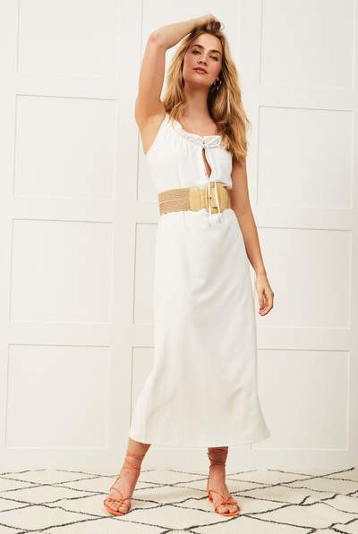 Cream Ruffle Dress