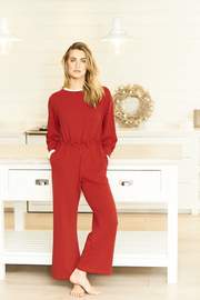 red women's jumpsuit