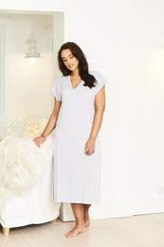 Silver V Neck Dress
