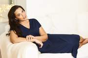 Navy V Neck Dress