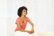 Coral V Neck Top 37.5® Technology Jersey