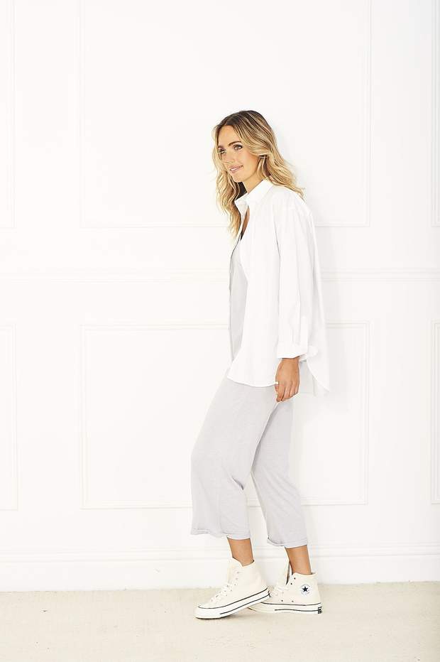 Silver Cropped PJ Bottoms