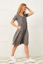 Stone Tiered Dress in 37.5® Technology Jersey