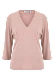 Rose V Neck Three Quarter Sleeve Top