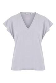 Silver V Neck Top