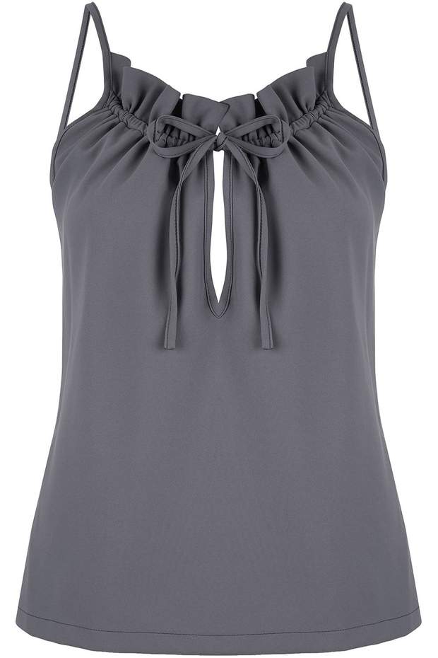 Ruffle Top in Slate